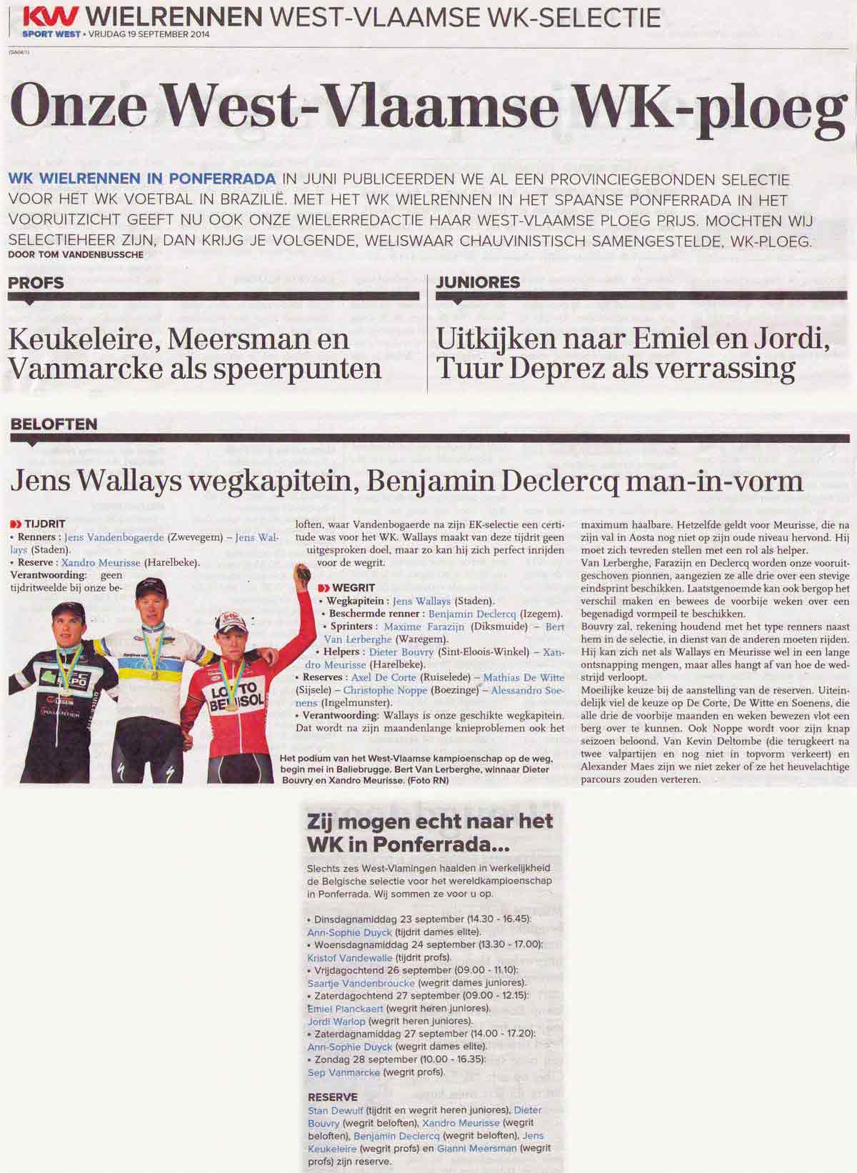 Kvw 19 sept 2014